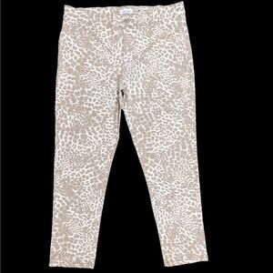 Calvin Klein Skinny Leg Jeans Women Size 14‎ Inseam 28" High-Rise Brown Leopard